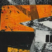 Baumhaus, 2020-2023, Collage Mixed Media Unikat auf Karton, gerahmt 40x40cm