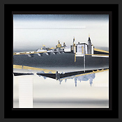 Elbflorence 12, 2025, Collage Mixed-Media auf Hartfaser, Unikat, gerahmt 26x26cm
