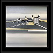 Elbflorence 13, 2025, Collage Mixed-Media auf Hartfaser, Unikat, gerahmt 26x26cm