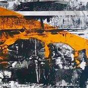 Sichtweite II, 2023, Collage Mixed Media Unikat auf Leinwand, gerahmt 120x40cm