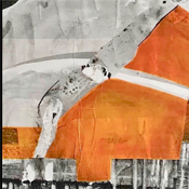 Sichtweite III, 2023, Collage Mixed Media Unikat auf Leinwand, gerahmt 120x40cm