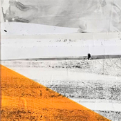 Sichtweite IV, 2023, Collage Mixed Media Unikat auf Leinwand, gerahmt 120x40cm