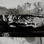 Teamworker V, 2023, Collage Acryl Dècalcomanie Papiere auf Karton, gerahmt 30x30cm (sold)