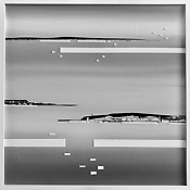 Überfahrt 19, 2025, Collage Mixed-Media auf Hartfaser, Unikat, gerahmt 30x30cm